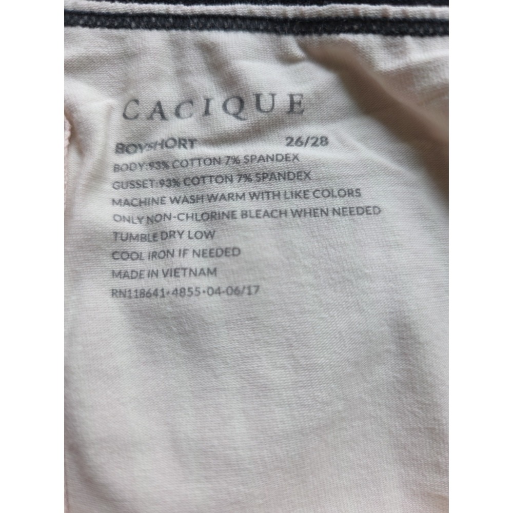 Lot Of 2 Cacique Plus Size Women's Cotton Boyshorts Size 26/28 Foral & Stripes - Picture 3 of 7